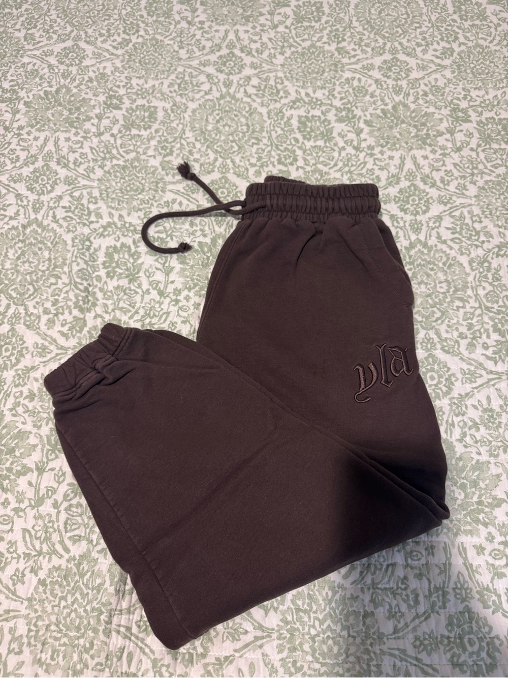 YoungLA Dark Brown Unisex Joggers with Embroidered Logo